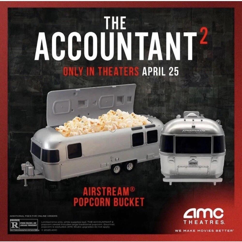 The Accountant 2 Movie Airstream RV Popcorn Bucket AMC Theaters Exclusive NEW